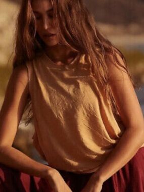 Free people movement love tank golden ochre muscle tank top small